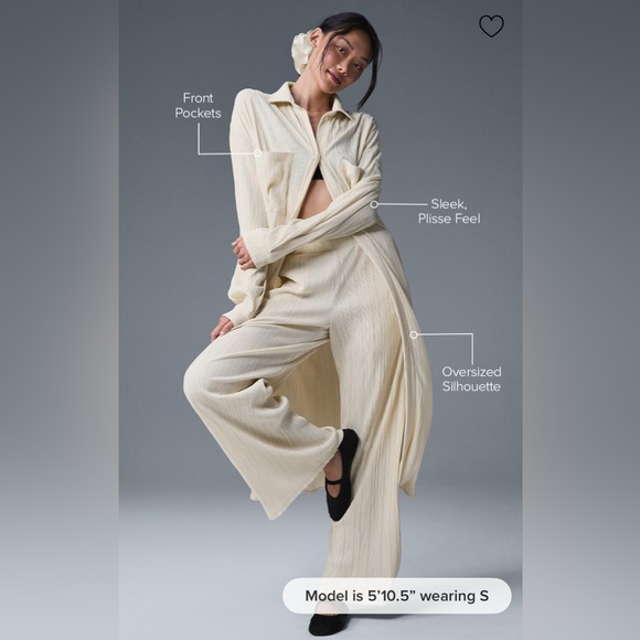 ALO Yoga Dresses & Skirts - Alo Micro Plisse Shirt Dress, Oat Milk, Size Medium